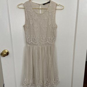 Zara Trafaluc Cream Lace Dress